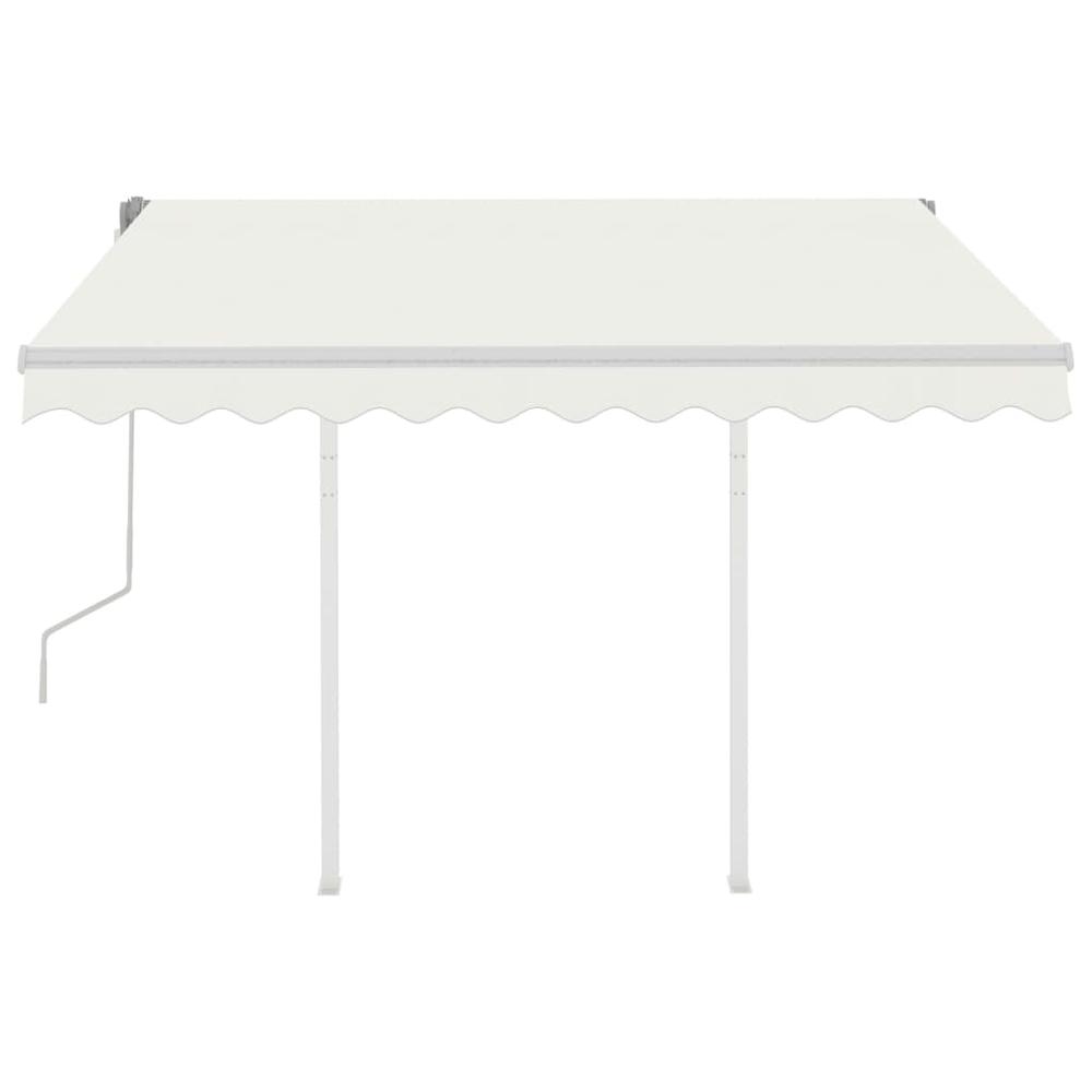 vidaXL Manual Retractable Awning with Posts 9.8'x8.2' Cream, 3069897. Picture 3