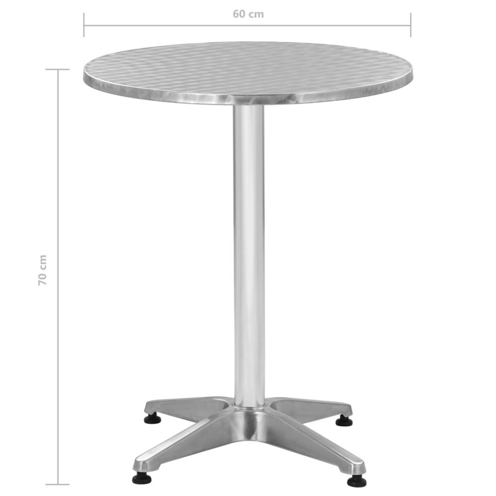 vidaXL Patio Table Silver 23.6"x27.6" Aluminum. Picture 4