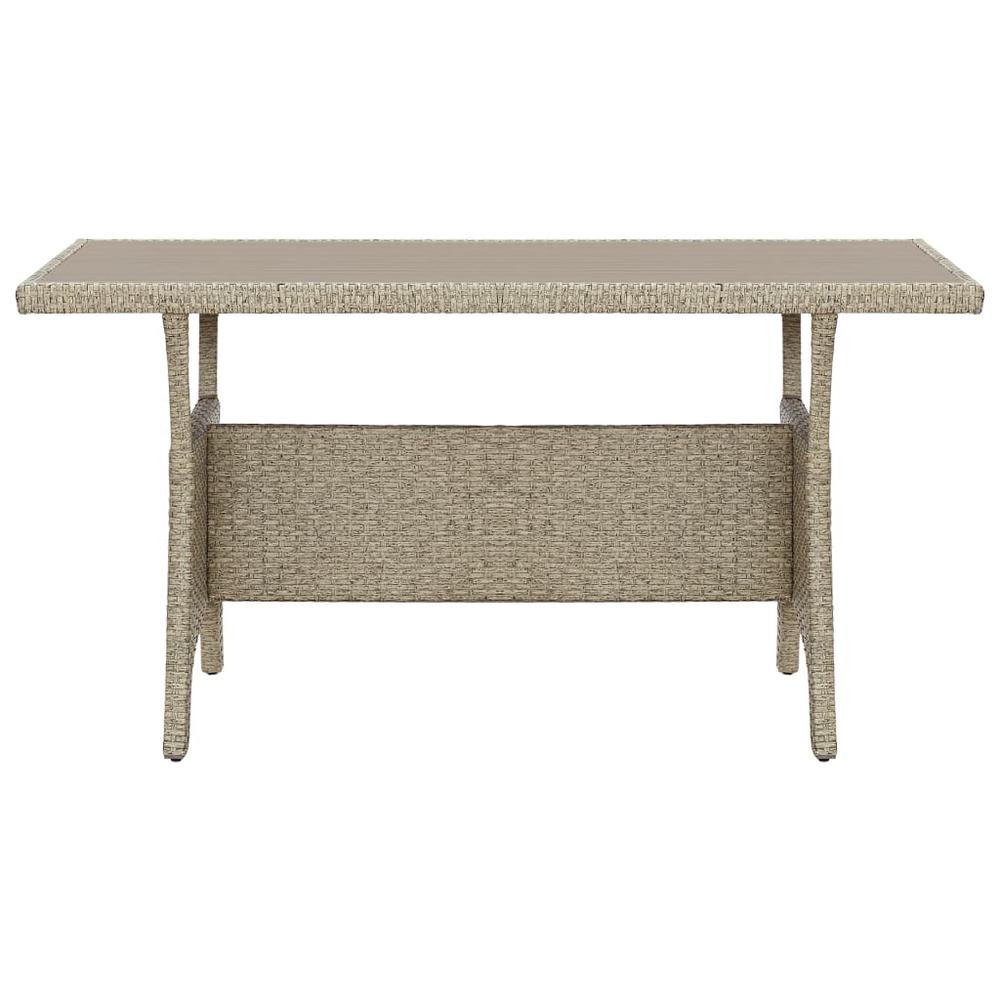 vidaXL Patio Table Gray 47.2"x27.6"x26" Poly Rattan, 316583. Picture 2