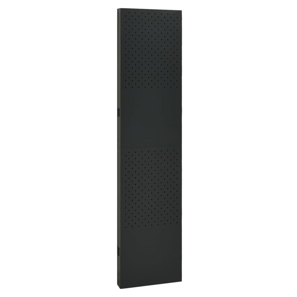 vidaXL 4-Panel Room Divider Black 63"x70.9" Steel. Picture 4