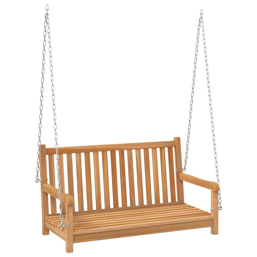 vidaXL Swing Bench Solid Teak Wood 44.9"x23.6"x25.2". Picture 2