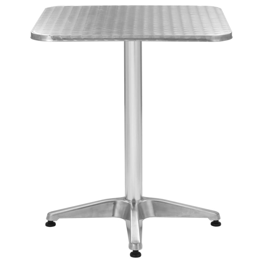 vidaXL Patio Table Silver 23.6"x23.6"x27.6" Aluminum. Picture 2