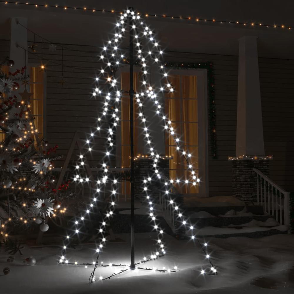 vidaXL Christmas Cone Tree 200 LEDs Indoor and Outdoor 38.6"x59.1", 328574. Picture 3