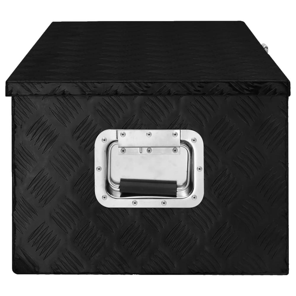 vidaXL Storage Box Black 35.4"x18.5"x13.2" Aluminum. Picture 3