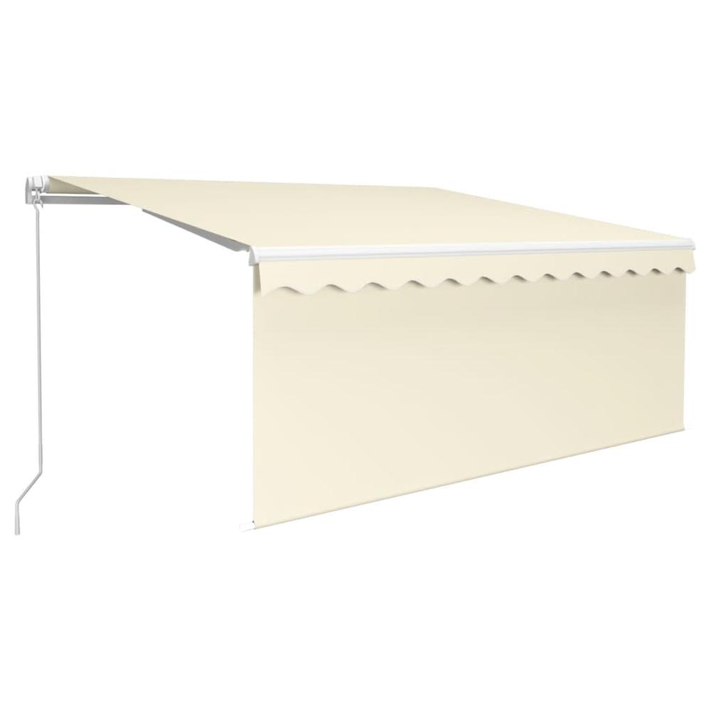 vidaXL Manual Retractable Awning with Blind 9.8'x8.2' Cream, 3069257. Picture 2