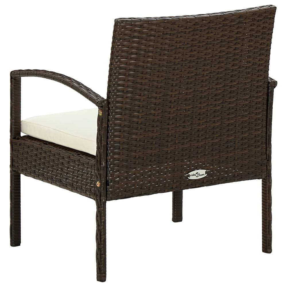 vidaXL Patio Chair with Cushion Poly Rattan Brown. Picture 4