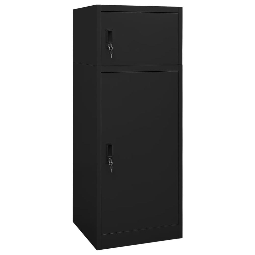 vidaXL Saddle Cabinet Black 20.9"x20.9"x55.1" Steel. Picture 1