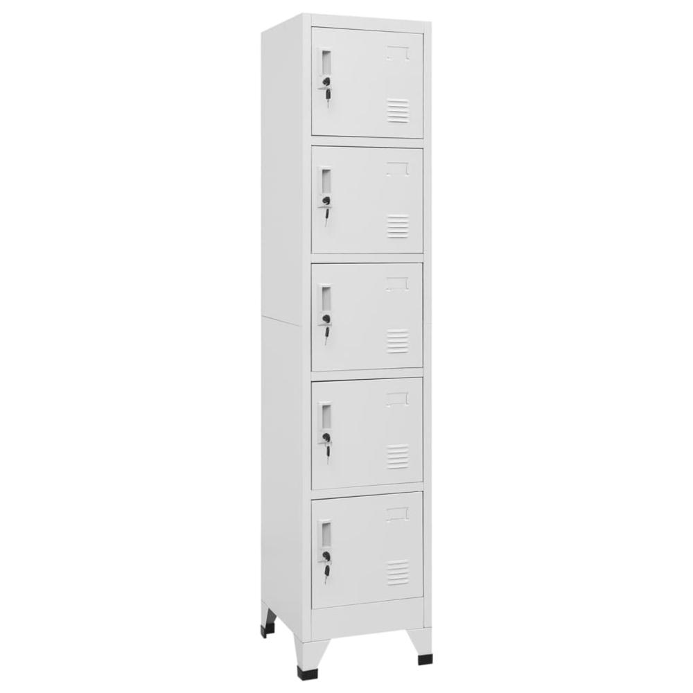 vidaXL Locker Cabinet Light Gray 15"x15.7"x70.9" Steel, 339789. Picture 1