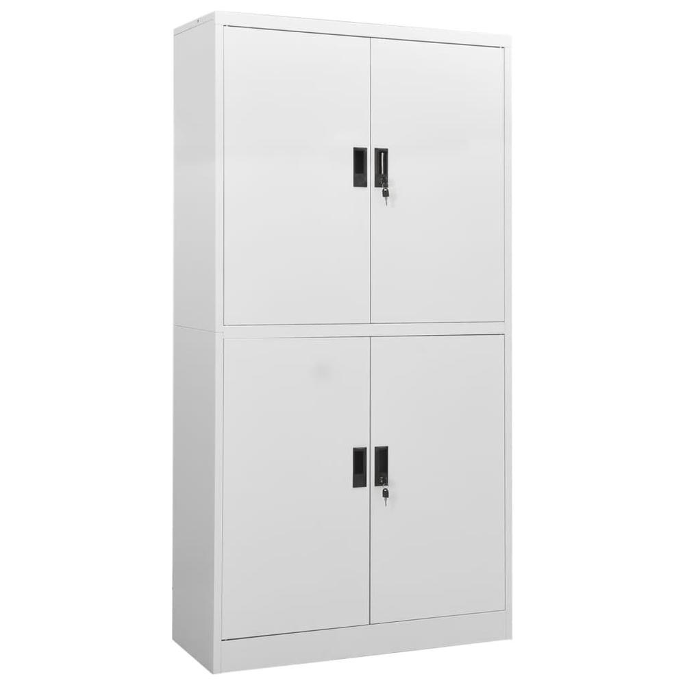 vidaXL Office Cabinet Light Gray 35.4"x15.7"x70.9" Steel, 335943. Picture 1