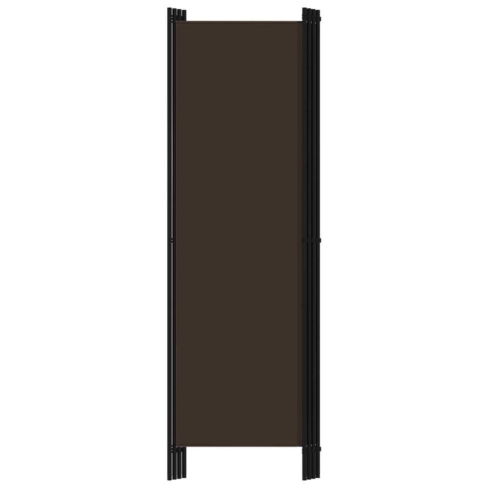 vidaXL 4-Panel Room Divider Brown 78.7"x70.9". Picture 4