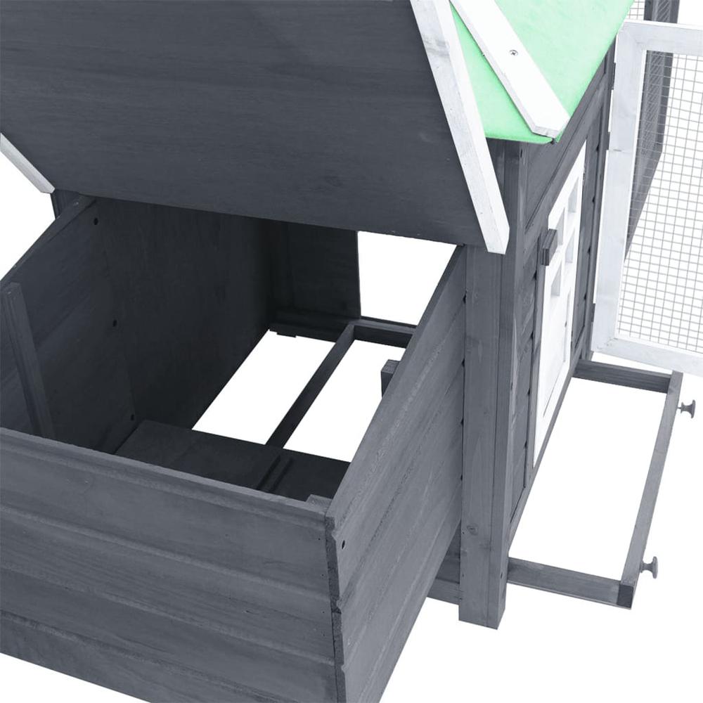 vidaXL Chicken Coop with Nest Box Gray 74.8"x28.3"x40.2" Solid Firwood. Picture 4