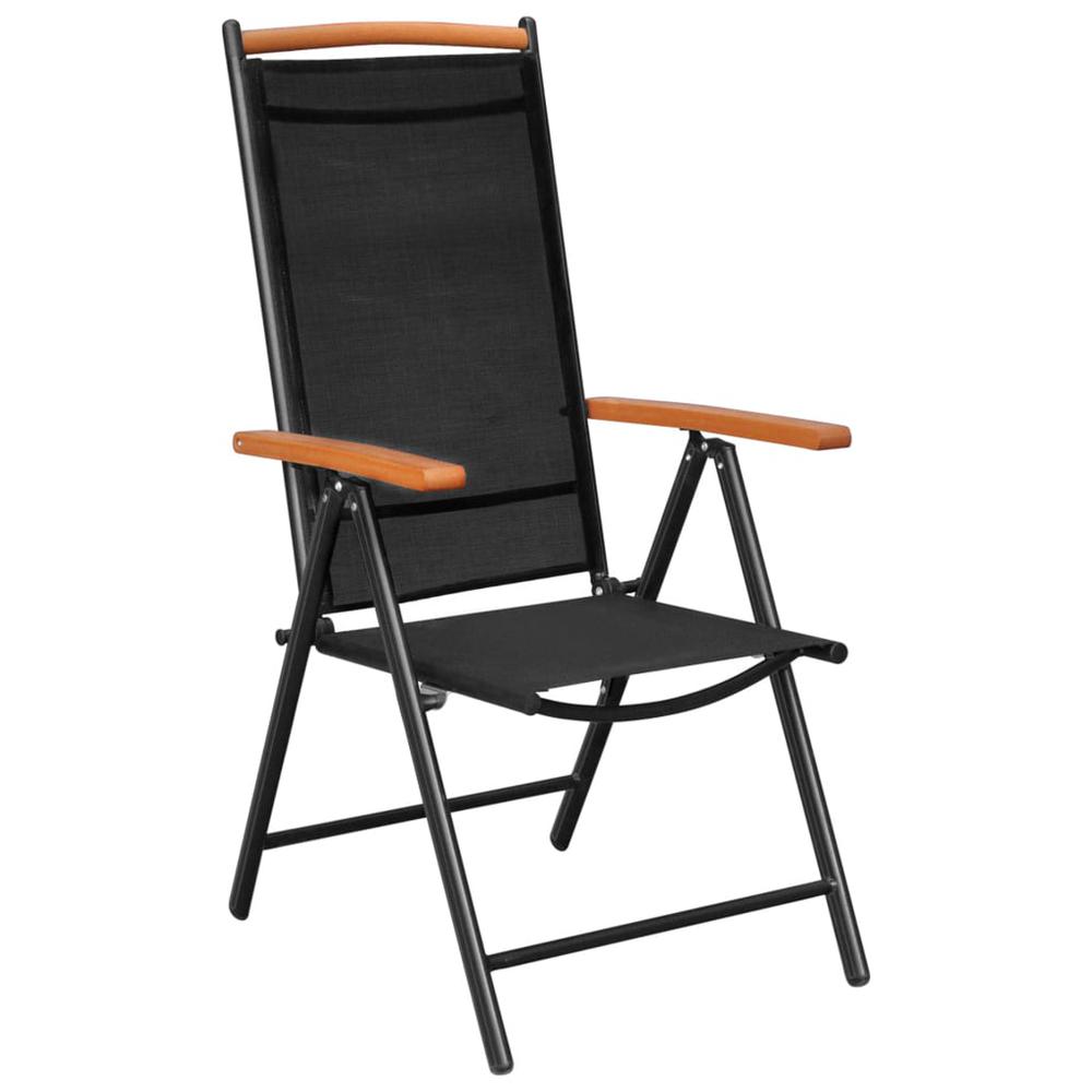 vidaXL Folding Patio Chairs 6 pcs Textilene Black, 312187. Picture 2