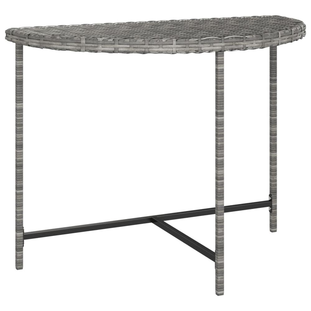 vidaXL Patio Table Gray 39.4"x19.7"x29.5" Poly Rattan. Picture 2