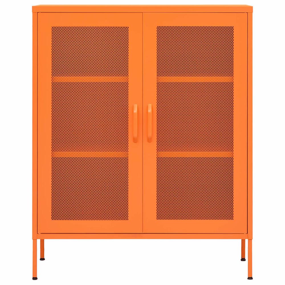 vidaXL Storage Cabinet Orange 31.5"x13.8"x40" Steel, 336174. Picture 3
