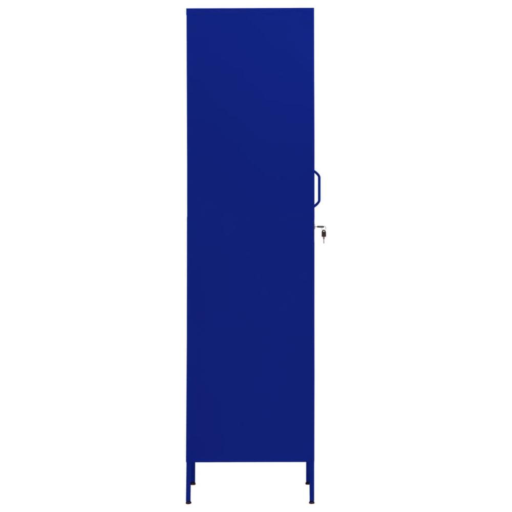 vidaXL Locker Cabinet Navy Blue 13.8"x18.1"x70.9" Steel. Picture 4