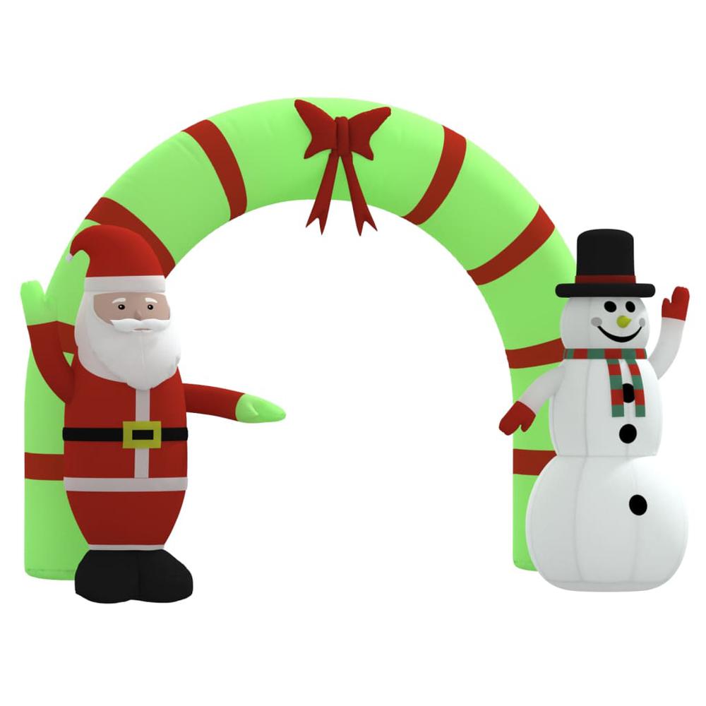vidaXL Christmas Inflatable Santa & Snowman Arch Gate LED 106.3". Picture 4