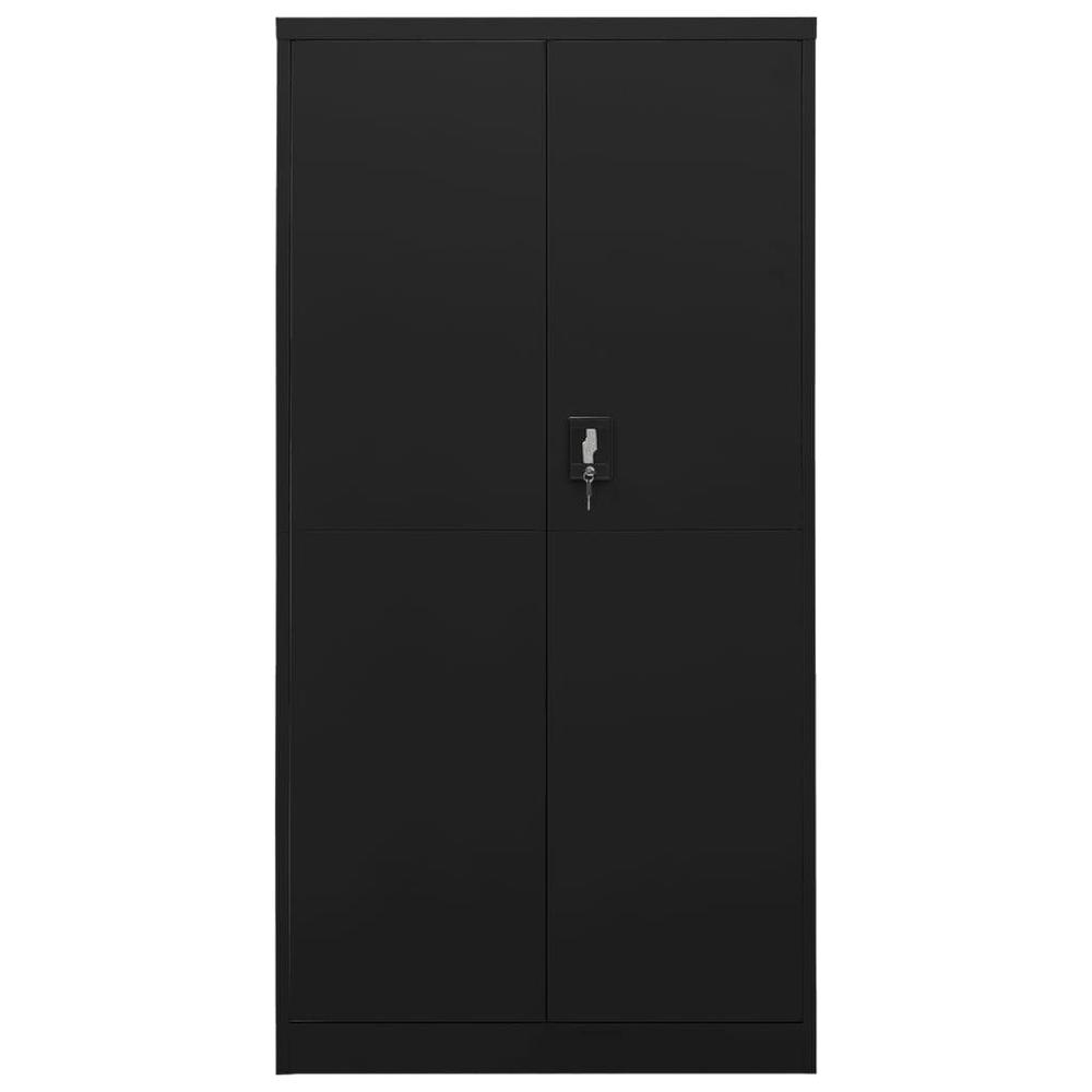 vidaXL Locker Cabinet Black 35.4"x15.7"x70.9" Steel. Picture 2