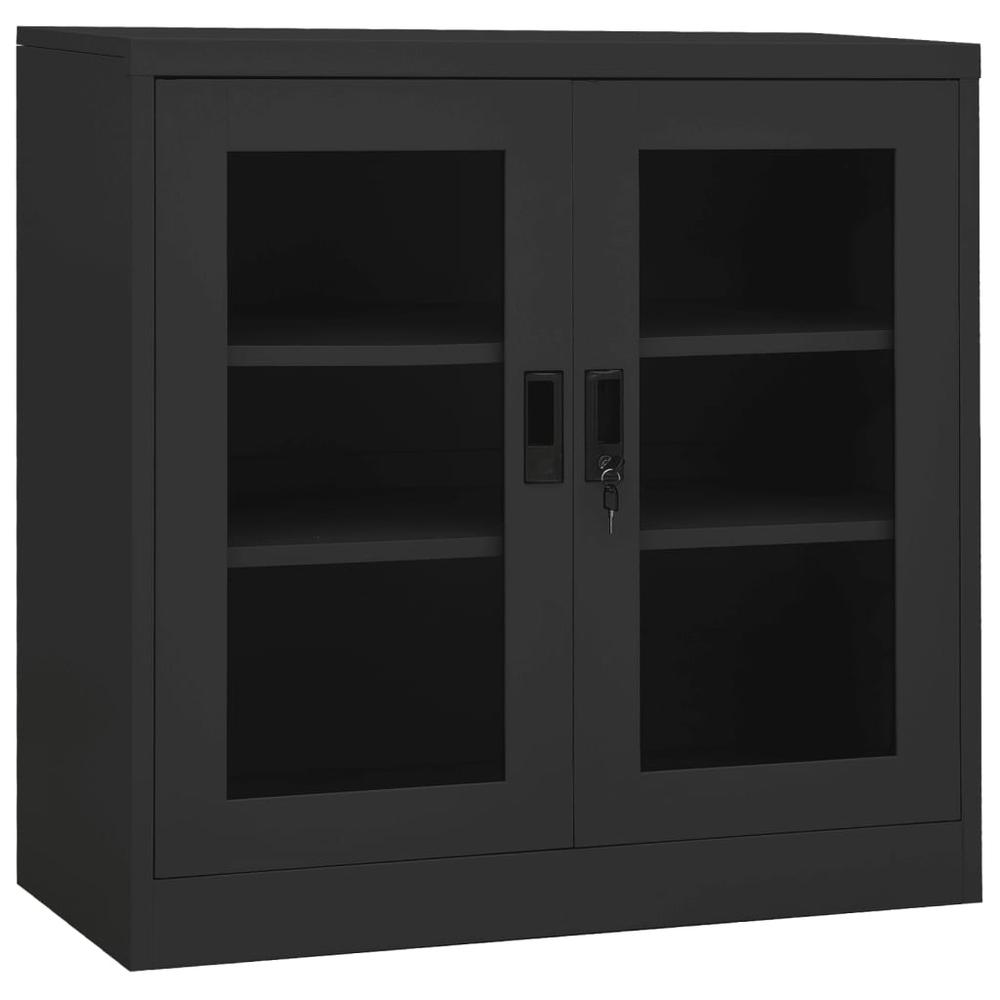 vidaXL Office Cabinet Anthracite 35.4"x15.7"x35.4" Steel. Picture 1