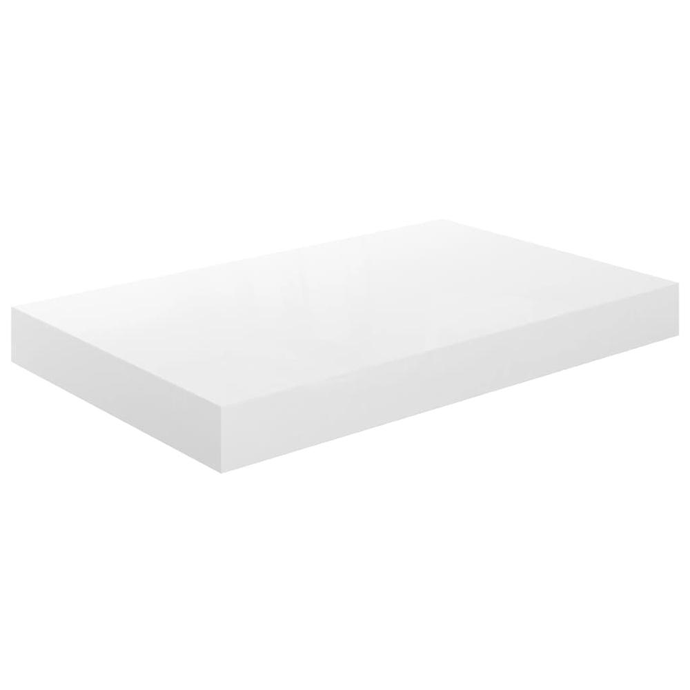 vidaXL Floating Wall Shelf High Gloss White 15.7"x9.1"x1.5" MDF. Picture 2
