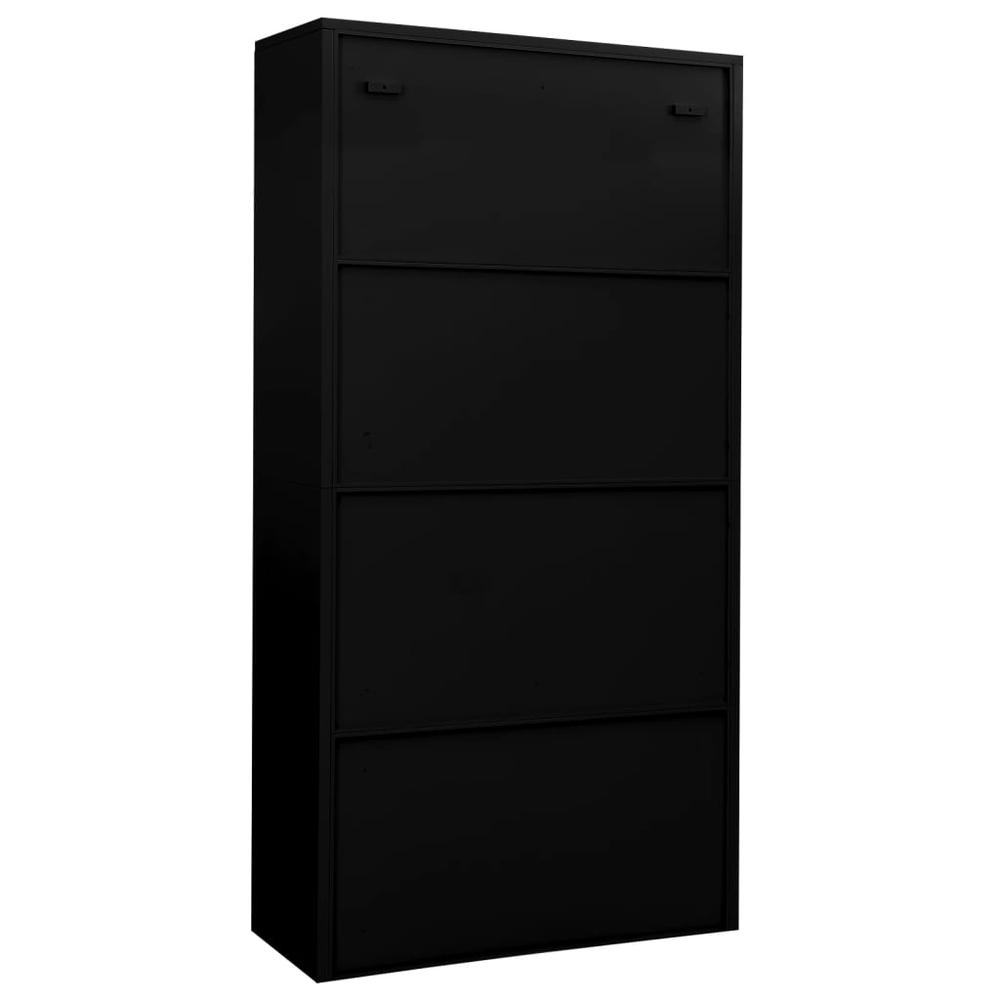 vidaXL Office Cabinet Black 35.4"x15.7"x70.9" Steel, 335944. Picture 4