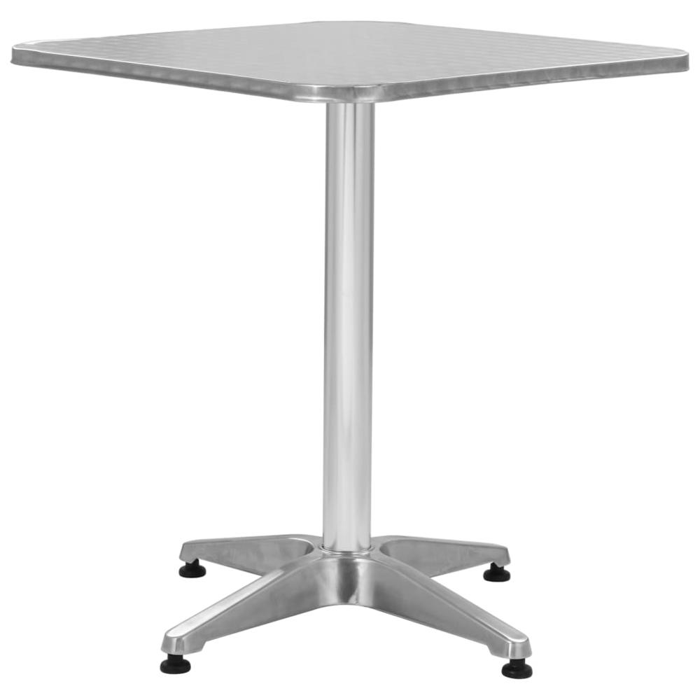 vidaXL Patio Table Silver 23.6"x23.6"x27.6" Aluminum. Picture 1