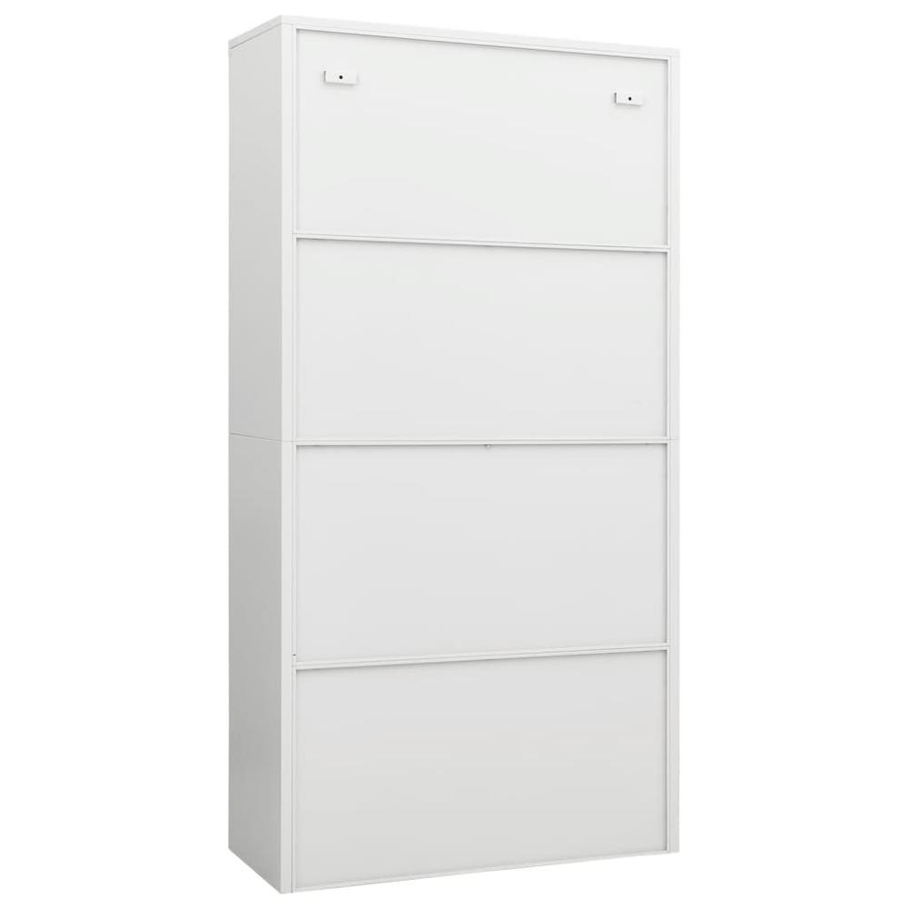 vidaXL Locker Cabinet White 35.4"x15.7"x70.9" Steel. Picture 4