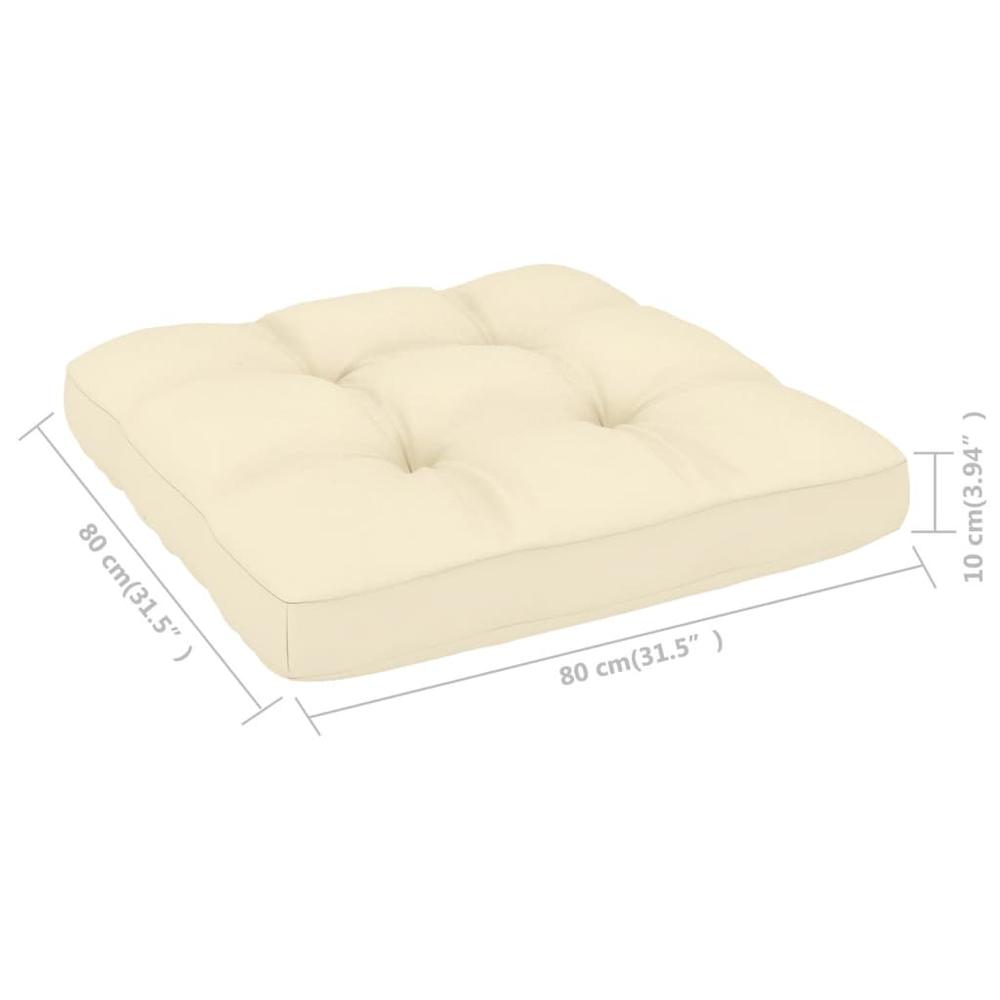 vidaXL Pallet Sofa Cushion Cream 31.5"x31.5"x3.9". Picture 4