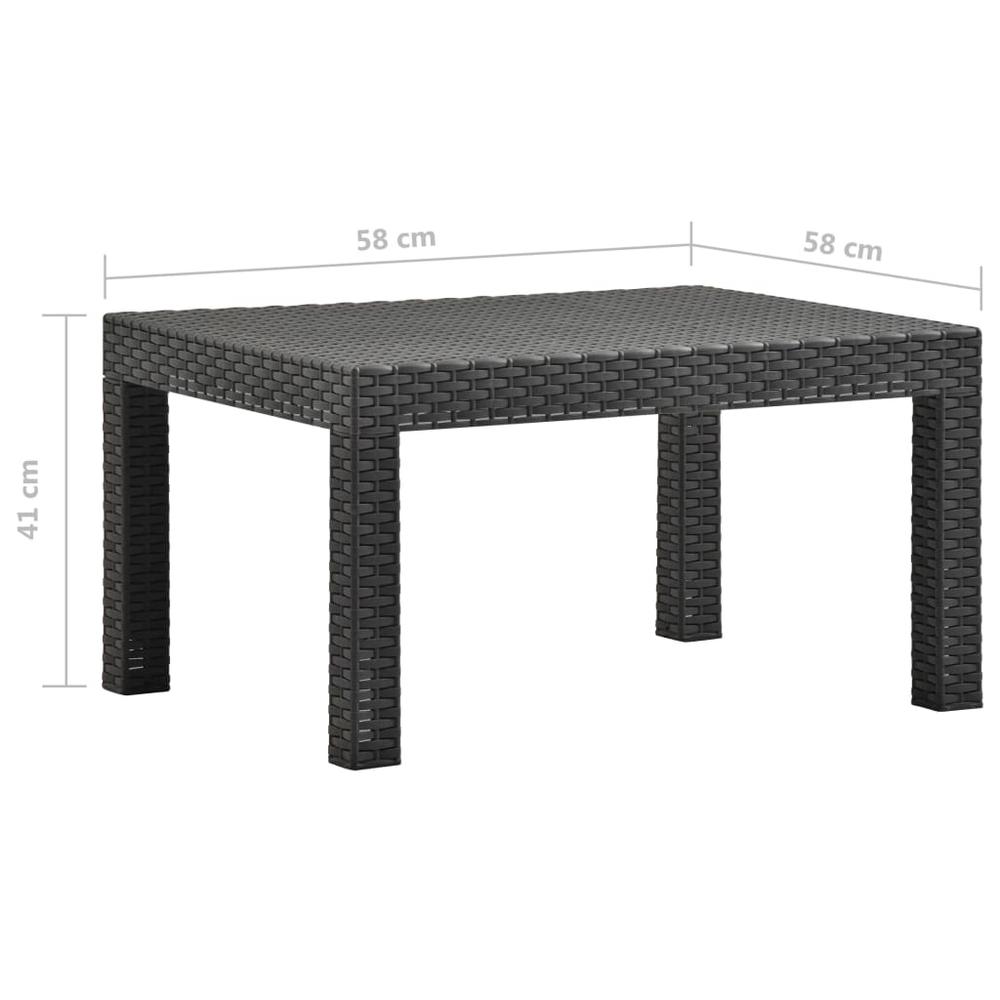 vidaXL 2 Piece Patio Lounge Set with Cushions PP Rattan Anthracite, 3079667. Picture 12