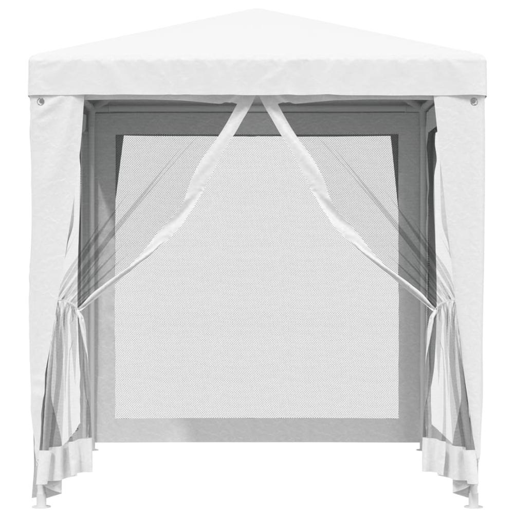 vidaXL Party Tent with 4 Mesh Sidewalls 6.6'x6.6' White. Picture 3