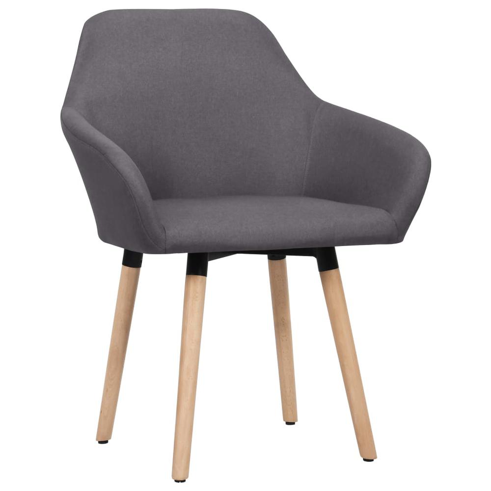 vidaXL Dining Chairs 2 pcs Dark Gray Fabric, 323022. Picture 2