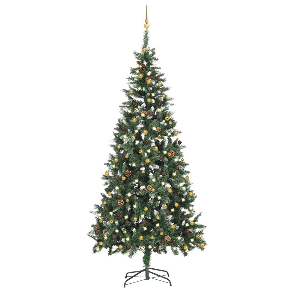 vidaXL Artificial Christmas Tree with LEDs&Ball Set 82.7". Picture 1