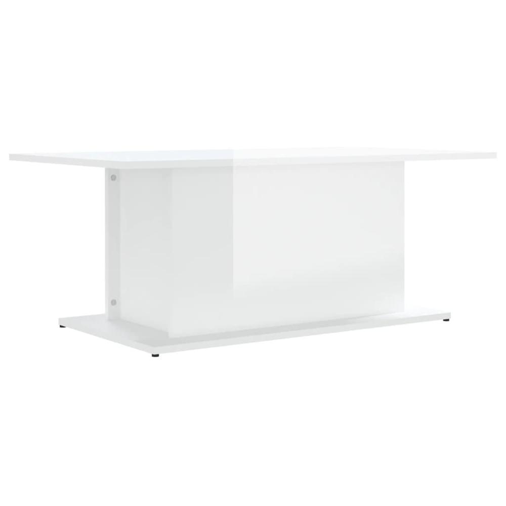 vidaXL Coffee Table High Gloss White 40.2"x21.9"x15.7" Engineered Wood. Picture 2