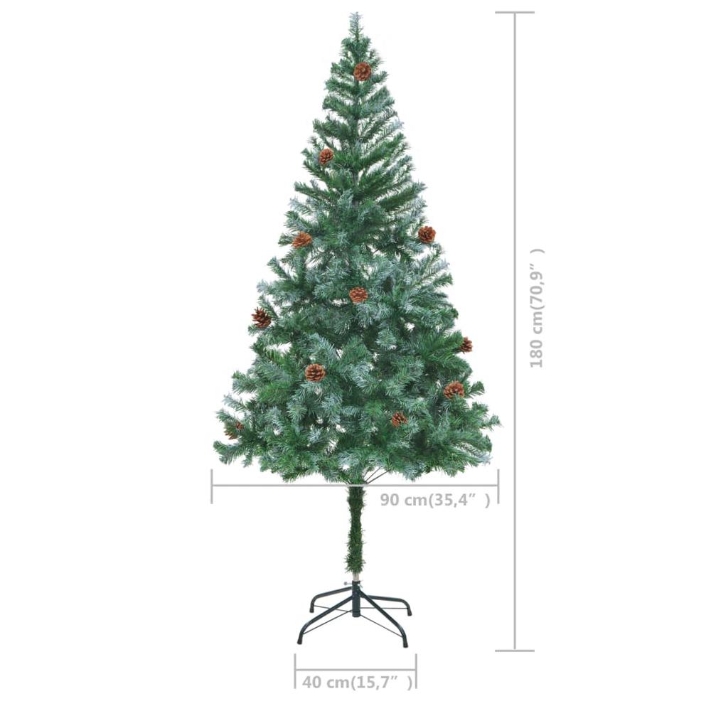 vidaXL Artificial Christmas Tree with LEDs&Ball Set Pinecones 70.9", 3077700. Picture 12