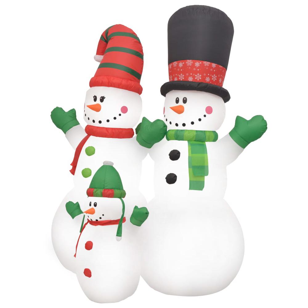 vidaXL Inflatable Snowman Family with LEDs 96.1". Picture 3