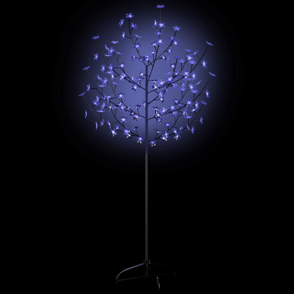 vidaXL Christmas Tree 120 LEDs Blue Light Cherry Blossom 59.1". Picture 2