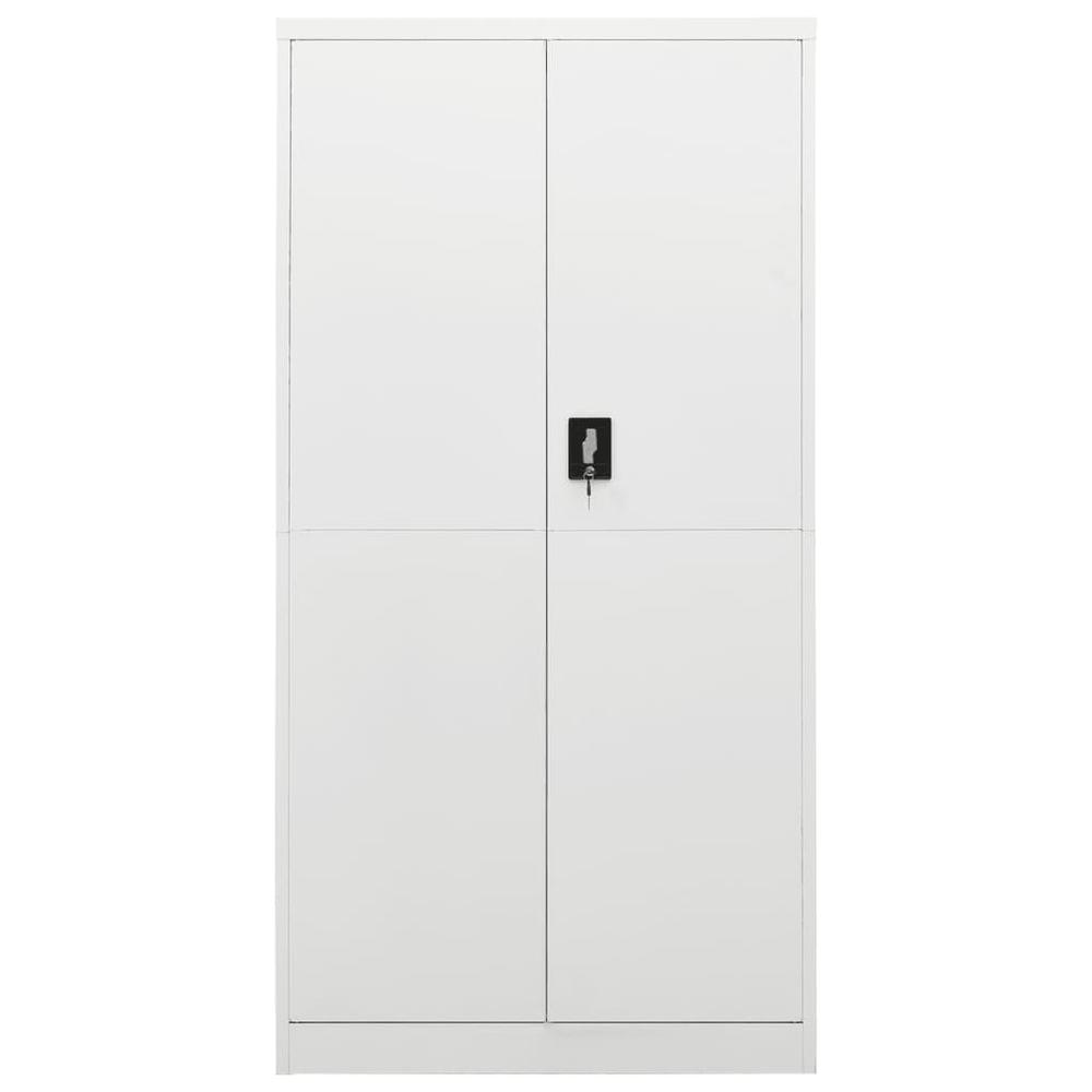 vidaXL Locker Cabinet White 35.4"x15.7"x70.9" Steel. Picture 2