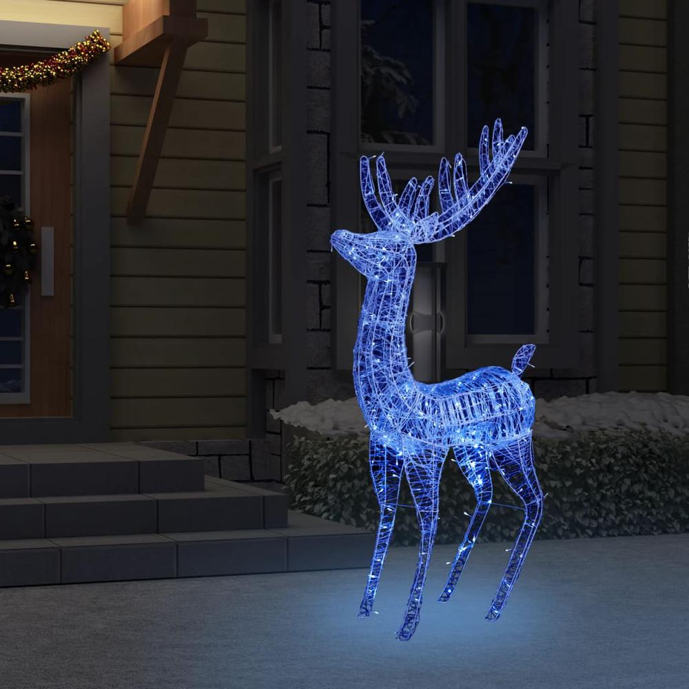 vidaXL XXL Acrylic Christmas Reindeer 250 LED 70.9" Blue. Picture 3