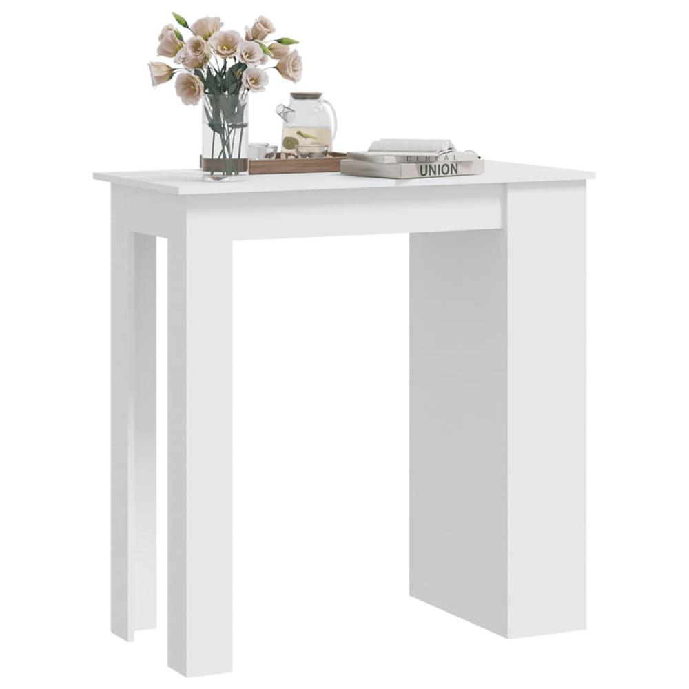 vidaXL Bar Table with Storage Rack White 40.2"x19.7"x40.7" Engineered Wood. Picture 4