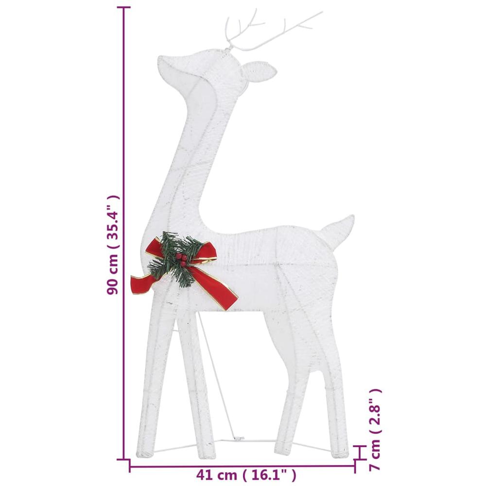 vidaXL Christmas Reindeers 6 pcs White Cold White Mesh. Picture 12