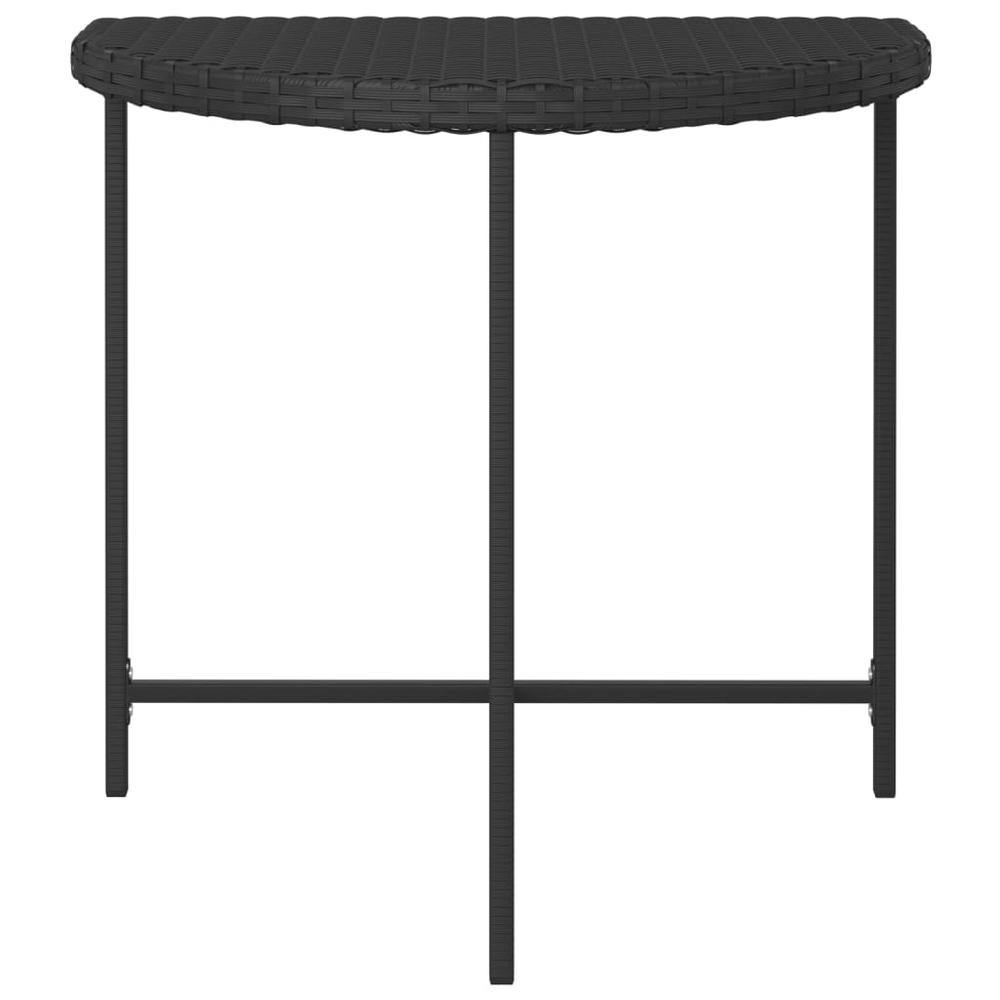 vidaXL Patio Table Black 31.5"x19.7"x29.5" Poly Rattan. Picture 4