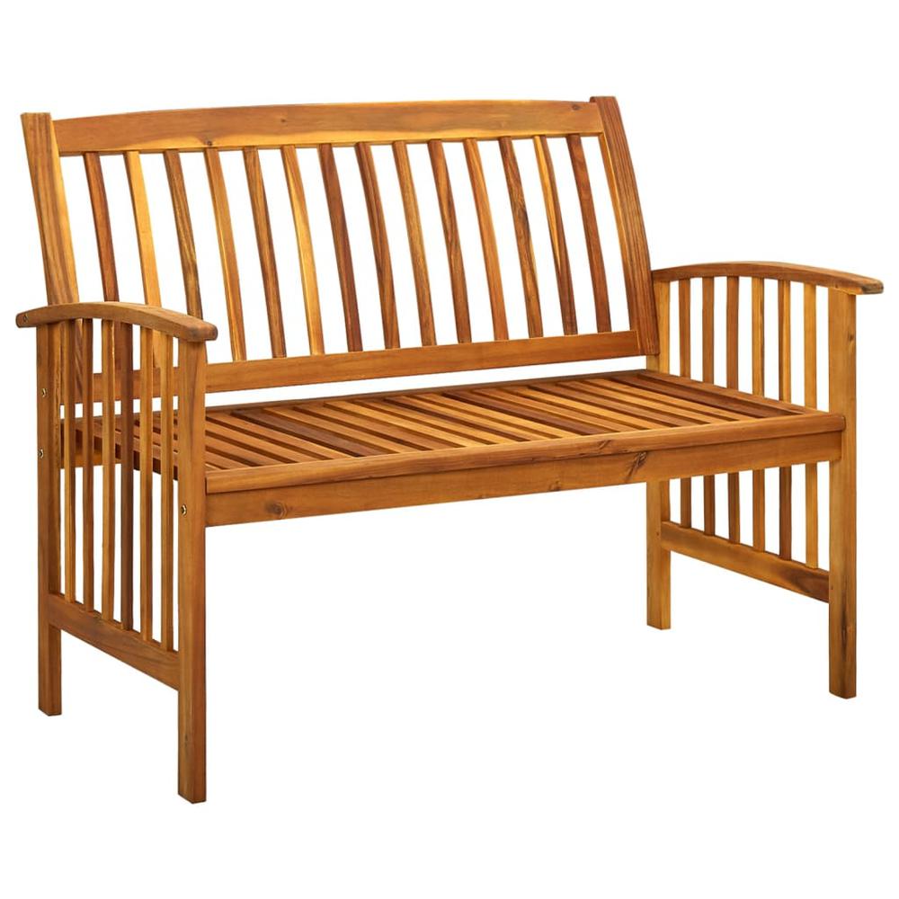 vidaXL Patio Bench with Cushion 46.9" Solid Acacia Wood, 312133. Picture 2
