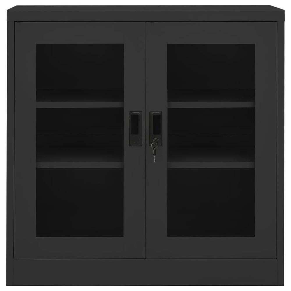 vidaXL Office Cabinet Anthracite 35.4"x15.7"x35.4" Steel. Picture 2
