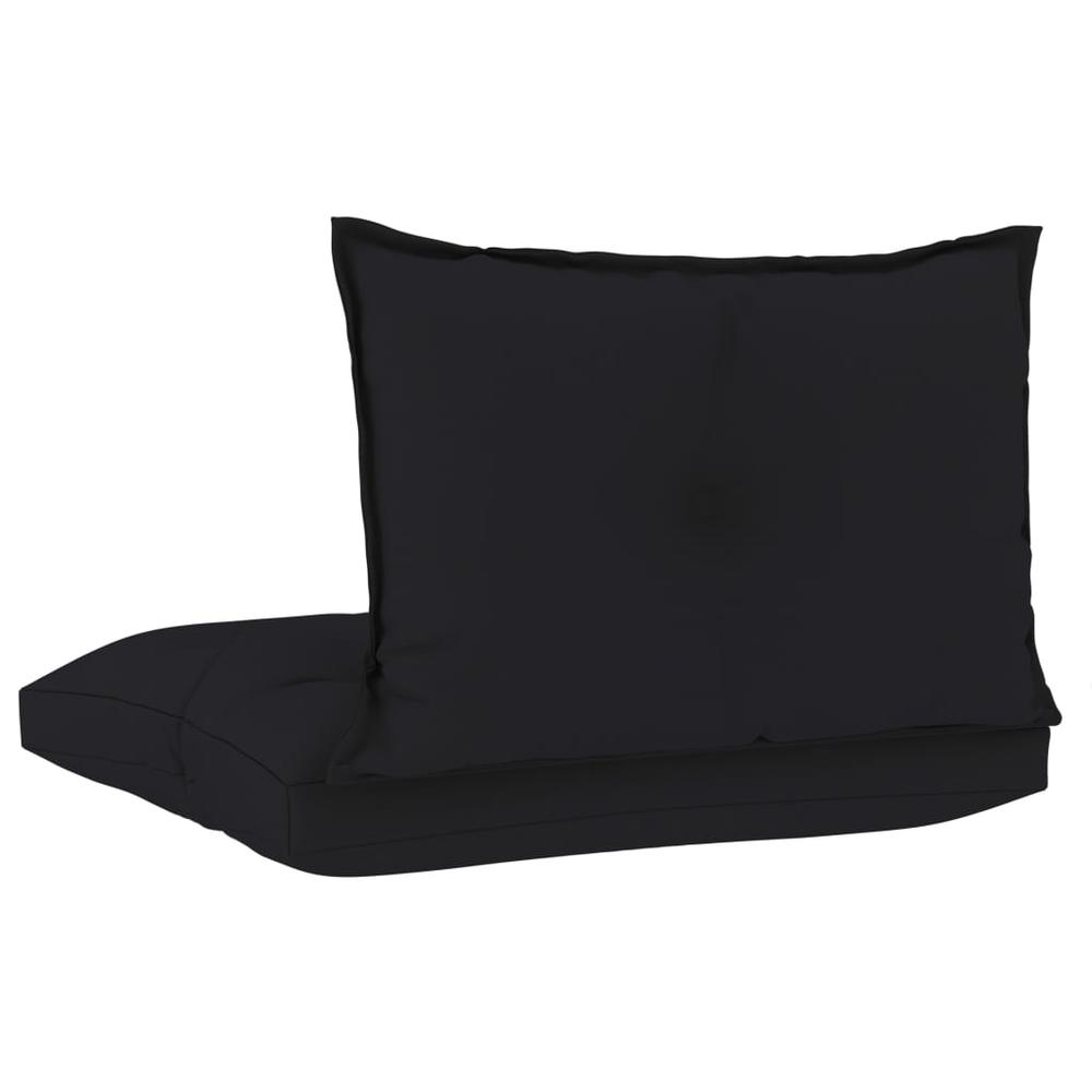 vidaXL Pallet Sofa Cushions 2 pcs Black Fabric, 47462. Picture 4