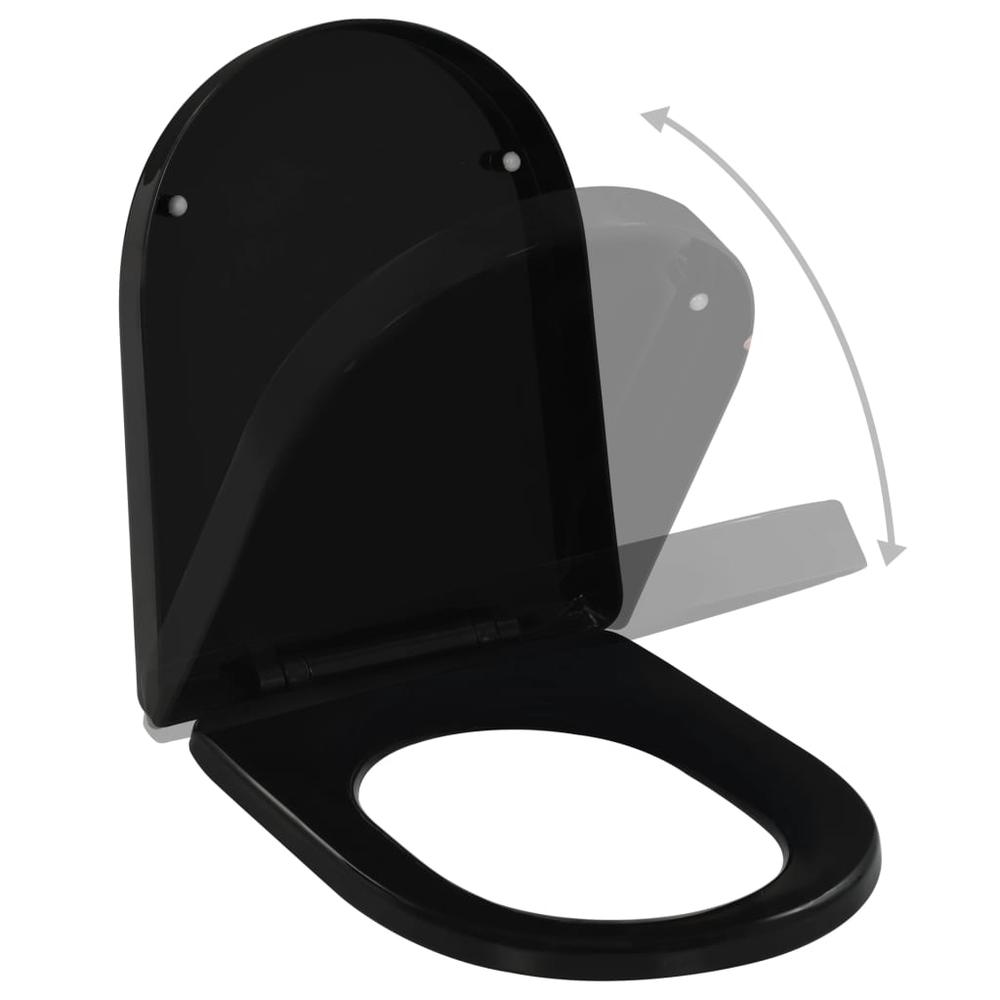 vidaXL Soft-close Toilet Seat with Quick-release Design Black, 145022. Picture 2