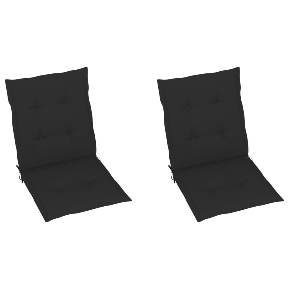 vidaXL Garden Chair Cushions 2 pcs Black 39.4"x19.7"x1.2". Picture 2