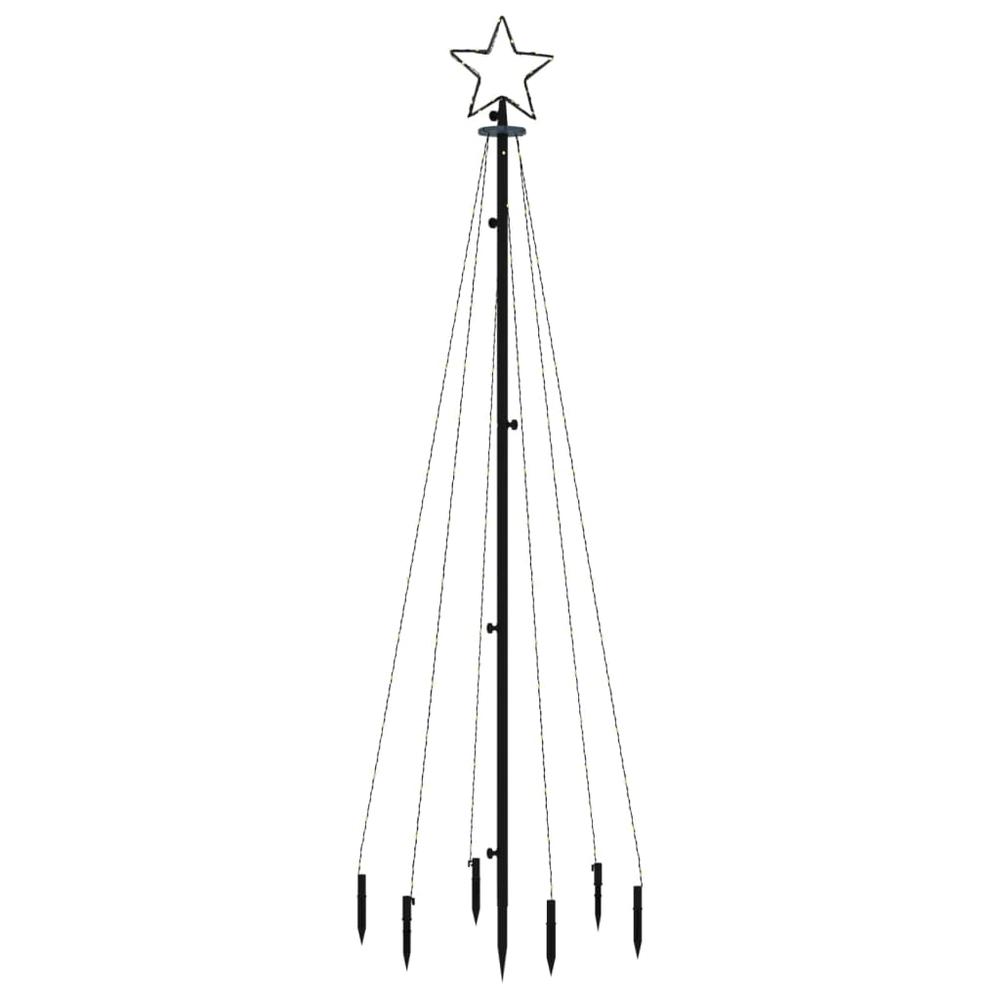 vidaXL Christmas Tree with Spike Cold White 108 LEDs 70.9". Picture 3