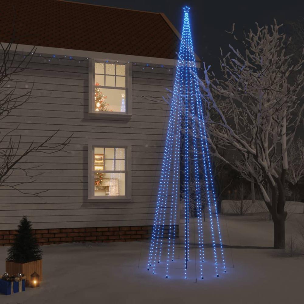 vidaXL Christmas Tree with Spike Blue 1134 LEDs 315". Picture 1