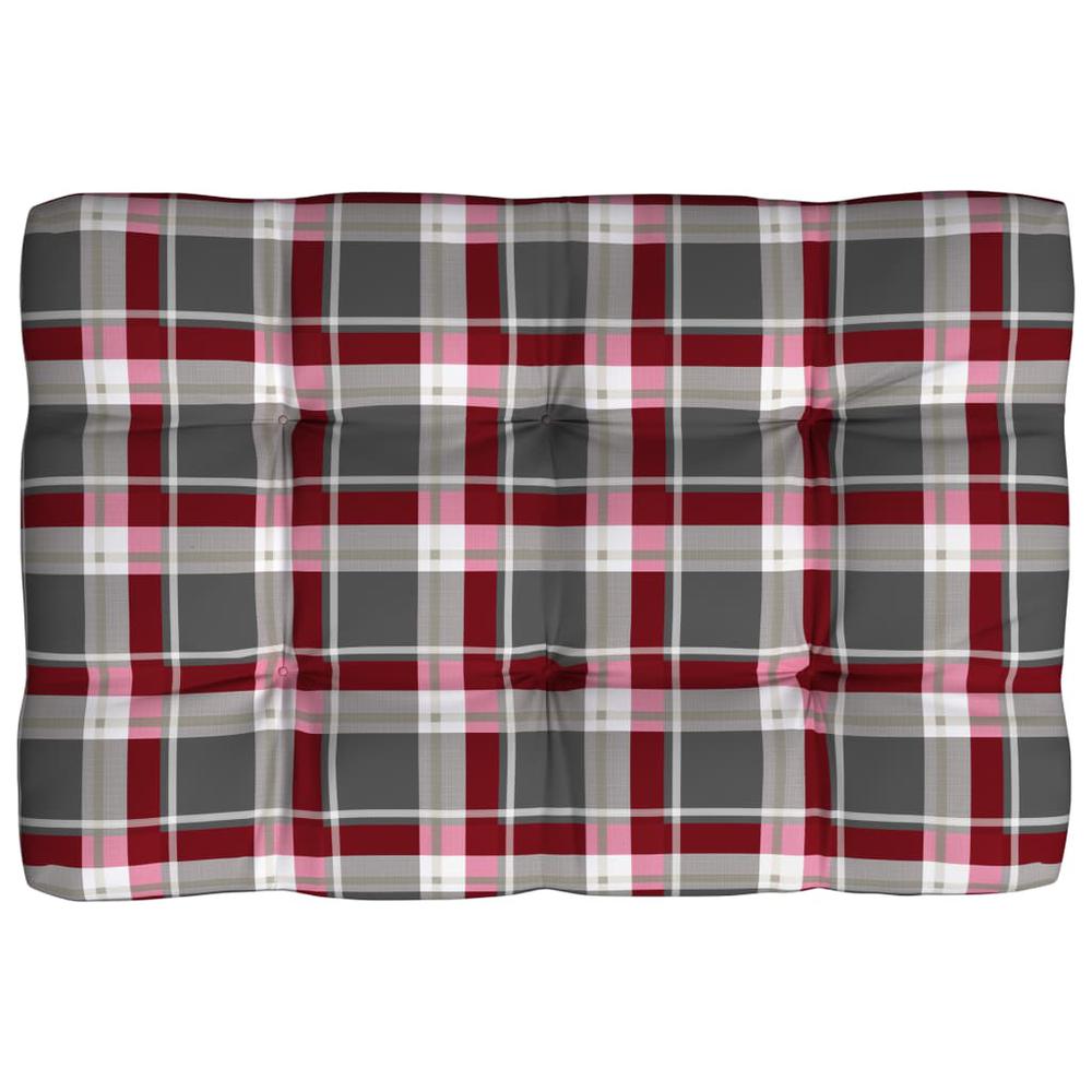 vidaXL Pallet Sofa Cushion Red Check Pattern 47.2"x31.5"x3.9". Picture 1