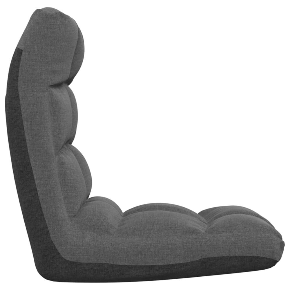 vidaXL Folding Floor Chair Dark Gray Fabric, 336585. Picture 4