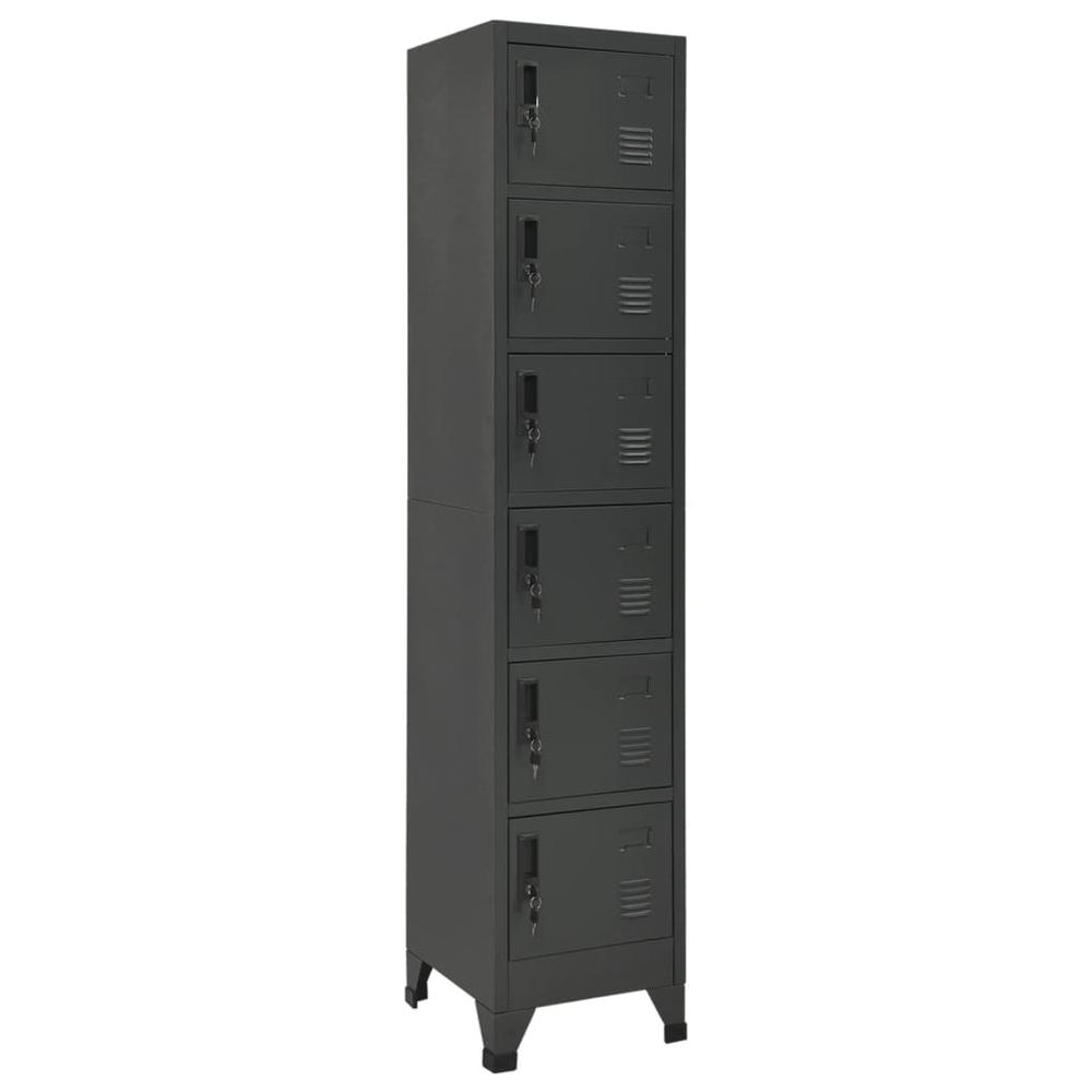 vidaXL Locker Cabinet Anthracite 15"x15.7"x70.9" Steel, 339795. Picture 1